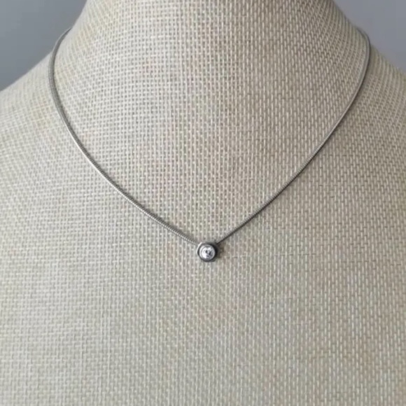 RLL Sterling Silver Necklace With Pendant 15”.Pendant is 8 mm . Ralph Lauren.